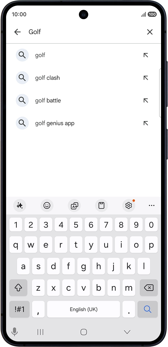 On your phone: Press the search icon.