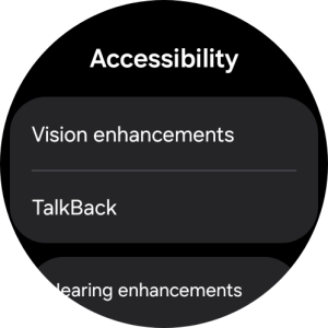 Press Vision enhancements and follow the instructions on the screen to select the required settings.