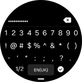 Key in the password for the Wi-Fi network and press the confirm icon.