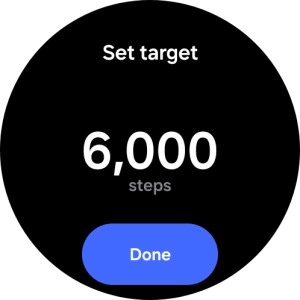 Slide your finger up or down on the screen to select the required goal.
