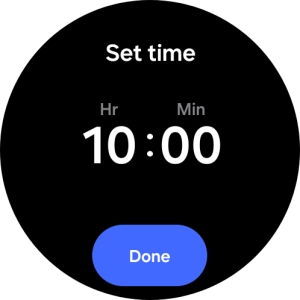 Slide your finger up or down on the screen to set the required time.