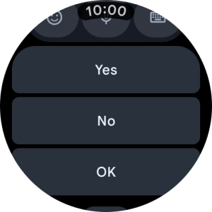 Press the required reply.