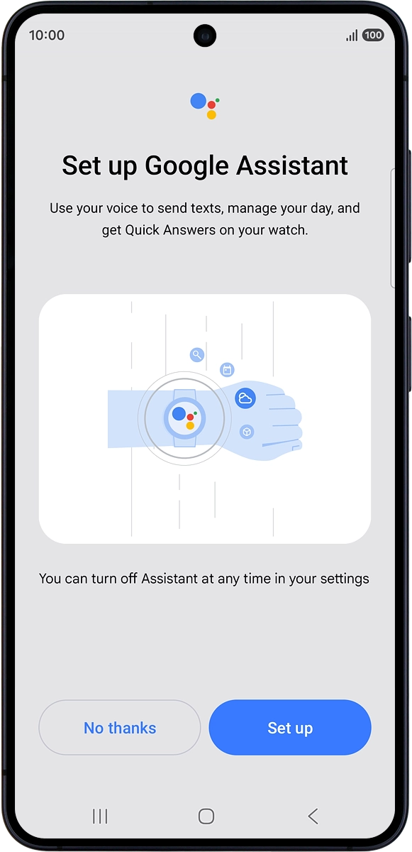 On your phone: Press Set up.