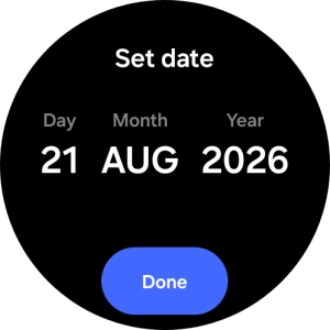 Slide your finger up or down on the screen to set the required date.