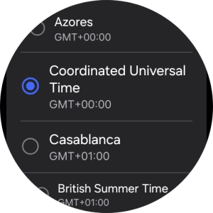 Press the required time zone.