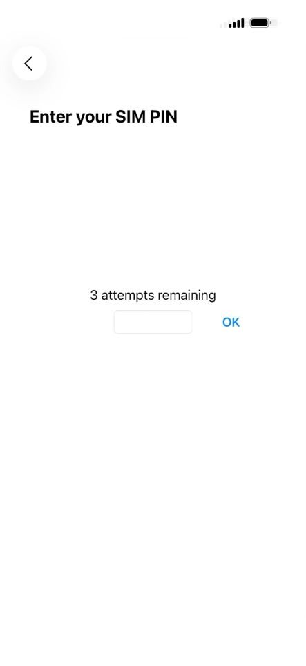 If your SIM is locked, key in your PIN and press OK. The default PIN is 1111.