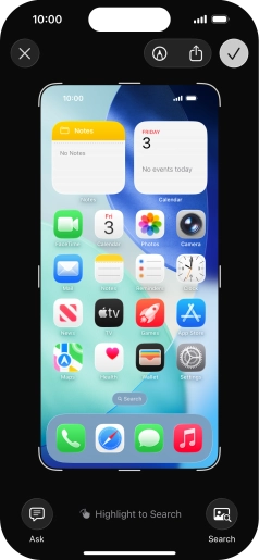 Follow the instructions on the screen to edit and save your screenshot.