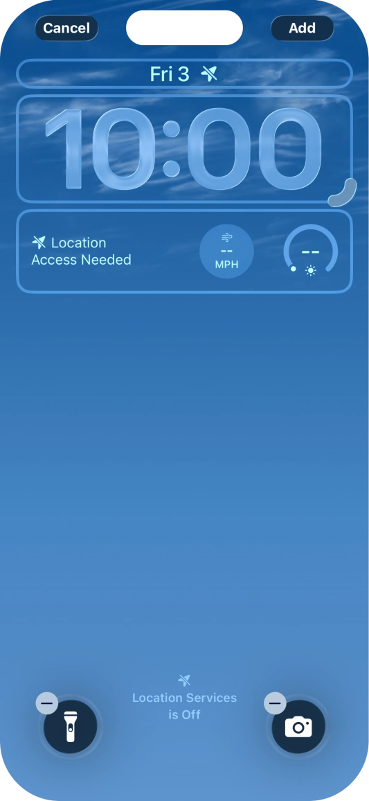 To customise the way the lock screen date is displayed, press the date widget and follow the instructions on the screen to find the required widget display mode.