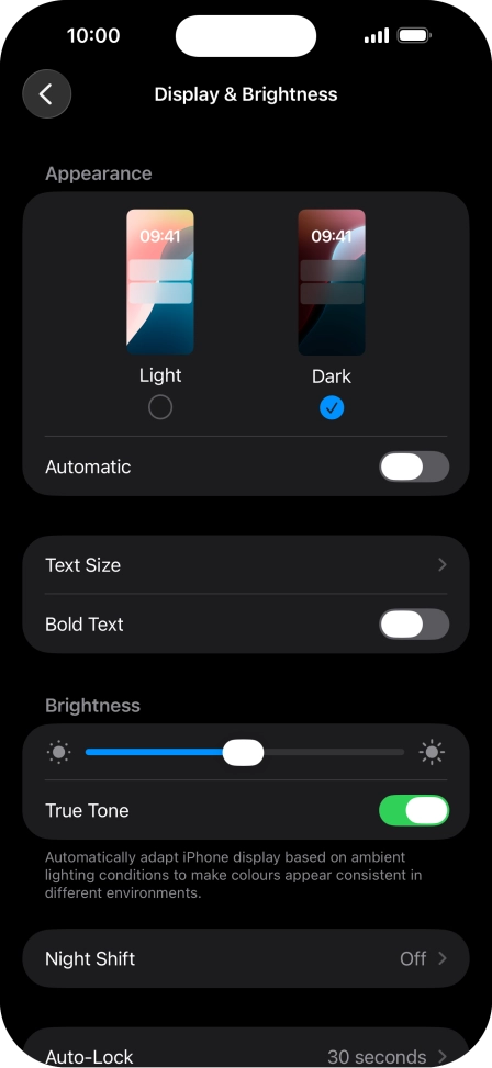 Press the indicator next to 