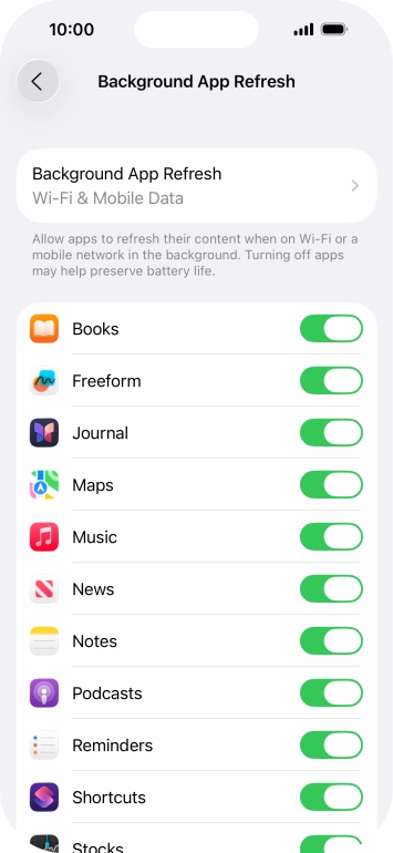Press Background App Refresh.
