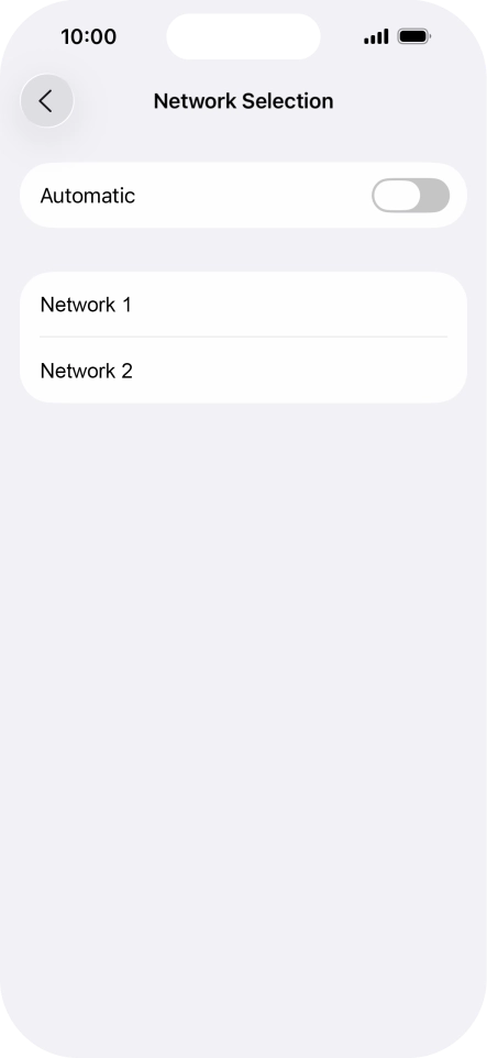 If you turn off the function, press the required network.