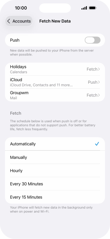If you turn off the function, press the required setting.