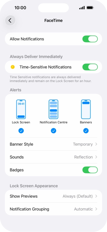 Press the indicator next to 