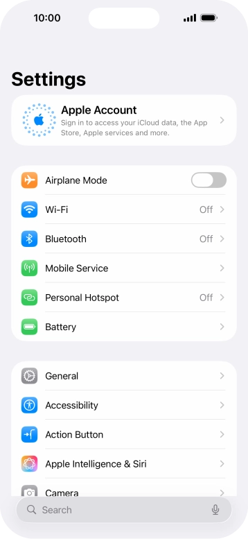 Press Apple Account.