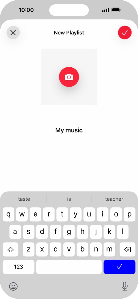 Press the confirm icon.