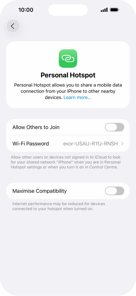 Press Wi-Fi Password and key in the required password.