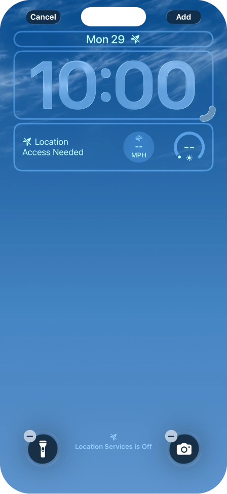 To customise the way the lock screen date is displayed, press the date widget and follow the instructions on the screen to find the required widget display mode.