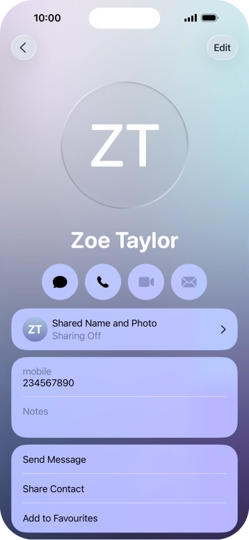 Press Shared Name and Photo.