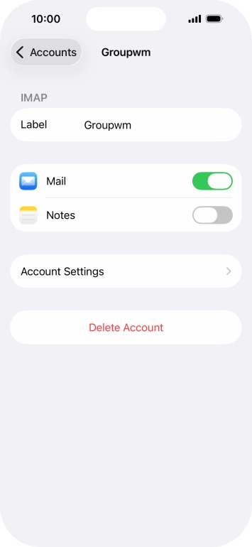 Press Account Settings.