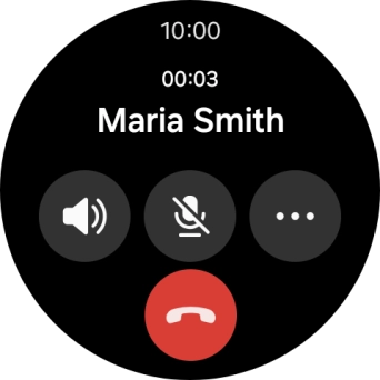 Press the end call icon. Press the end call icon.