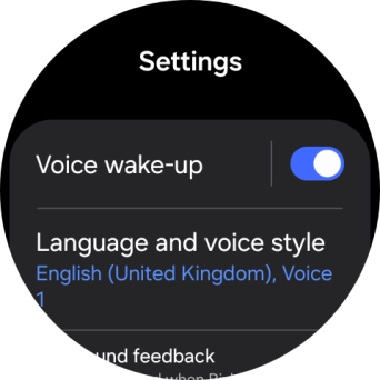 Press Language and voice style. Press Language and voice style.