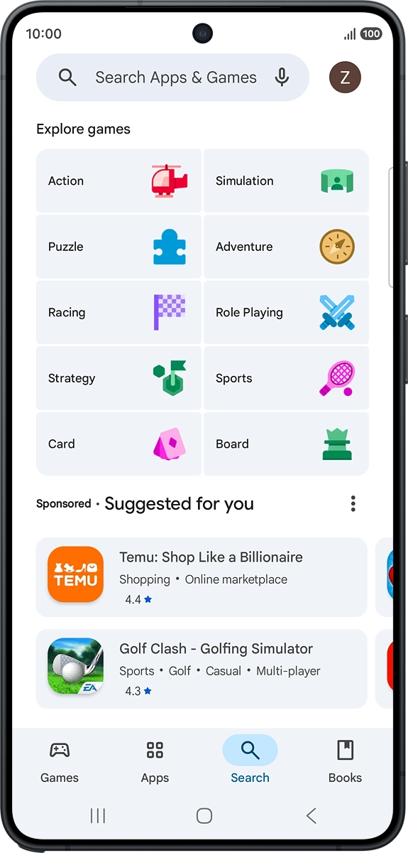 On your phone: Press the search field and key in the name or subject of the required app. On your phone: Press the search field and key in the name or subject of the required app.