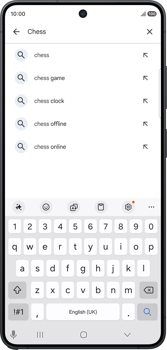 On your phone: Press the search icon. On your phone: Press the search icon.