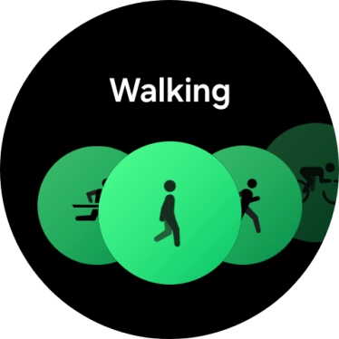 Slide your finger right or left to select the required activity. Slide your finger right or left to select the required activity.