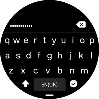 Key in the password for the Wi-Fi network and press the confirm icon.