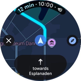 Press the route description icon to return to the directions.
