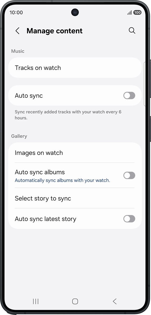 On your phone: Press Tracks on watch. On your phone: Press Tracks on watch.