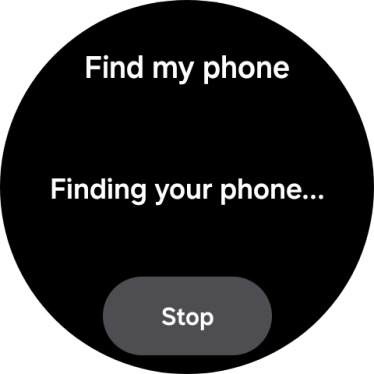 Press Stop when you've found your phone. Press Stop when you've found your phone.