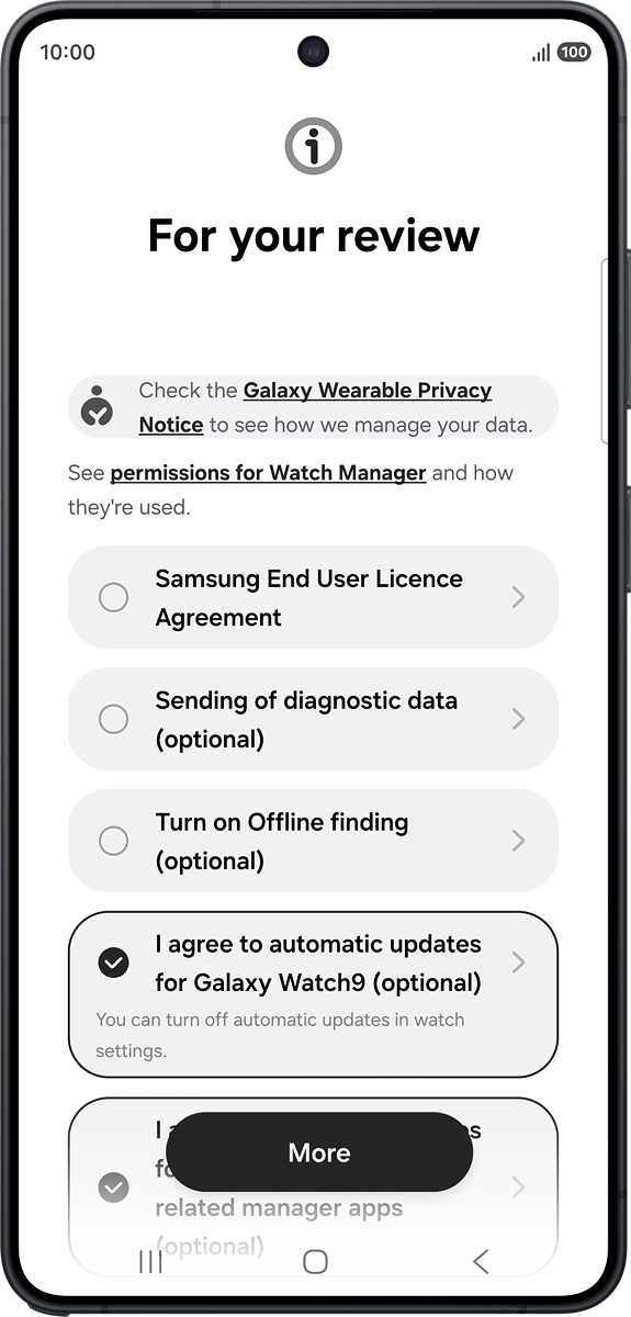 On your phone: Press the fields next to the required settings. On your phone: Press the fields next to the required settings.