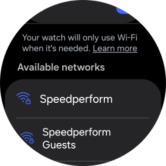 Press the required Wi-Fi network.