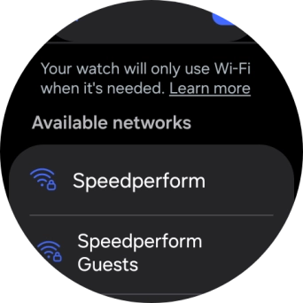 Press the required Wi-Fi network.