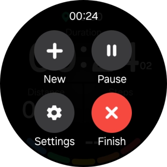 Press Finish to end an activity. Press Finish to end an activity.