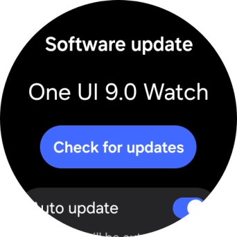 Press Check for updates. If a new software version is available, it's displayed. Follow the instructions on the screen to update the smartwatch software. Press Check for updates. If a new software version is available, it's displayed. Follow the instructions on the screen to update the smartwatch software.
