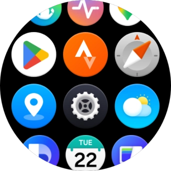 Press the settings icon. Press the settings icon.