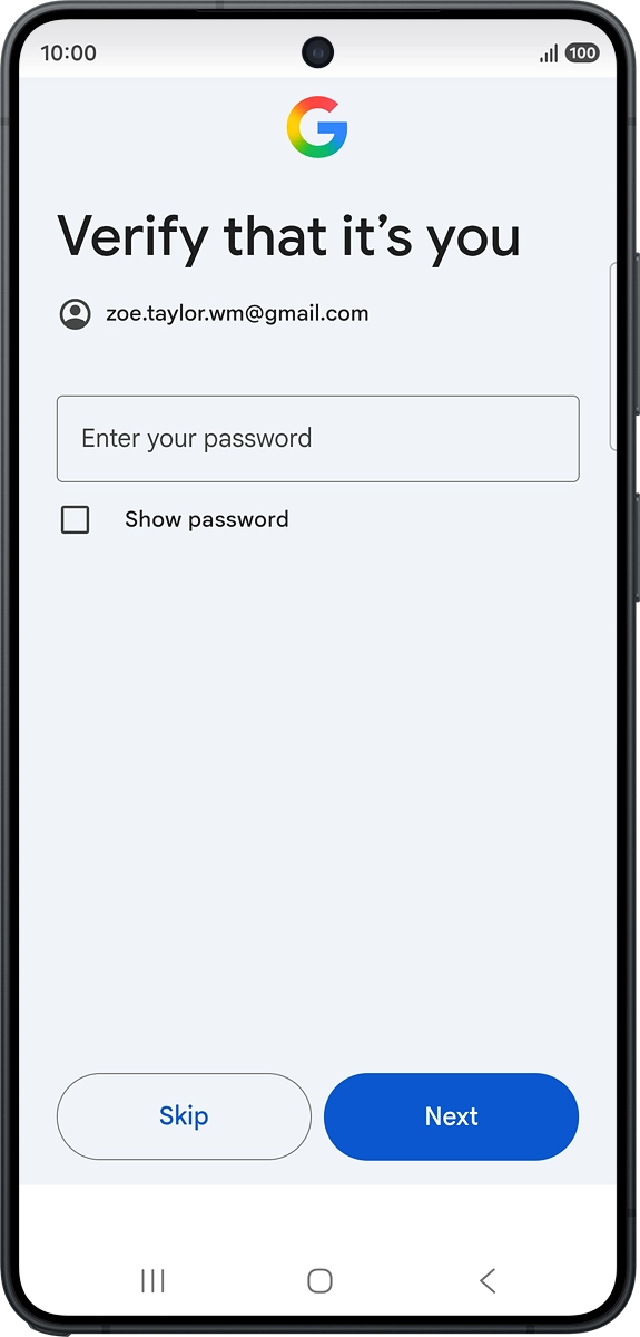 On your phone: Press Enter your password. On your phone: Press Enter your password.