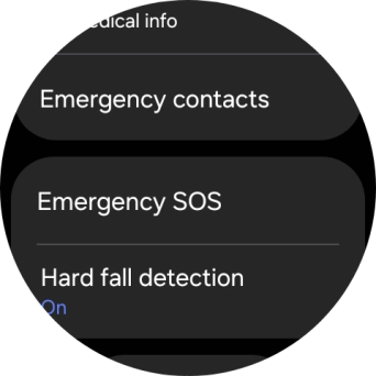 Press Emergency contacts. Press Emergency contacts.