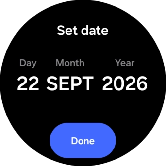 Slide your finger up or down on the screen to set the required date. Slide your finger up or down on the screen to set the required date.