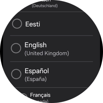 Press the required language. Press the required language.