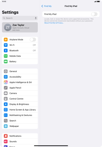 Press the indicator next to 