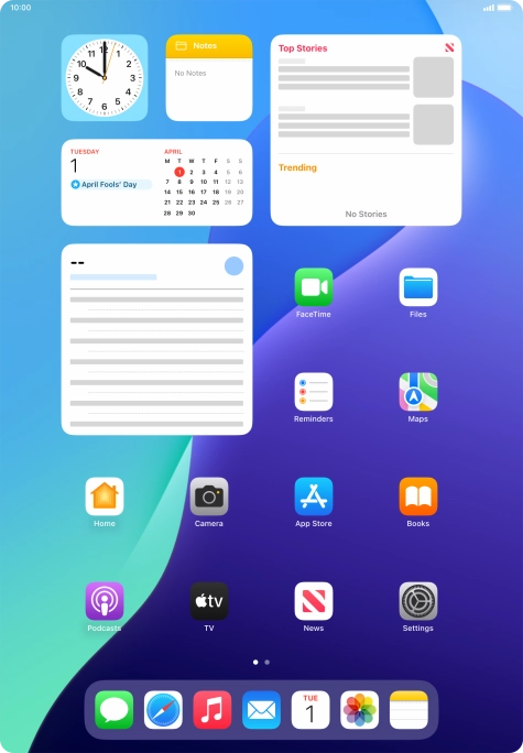 Slide your finger downwards starting from the top right side of the screen.