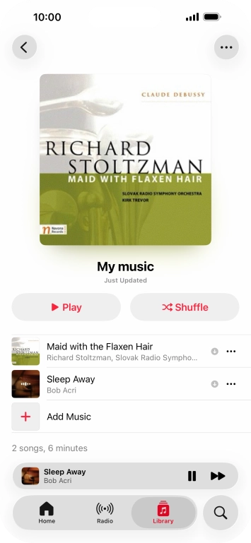 Press the song title.