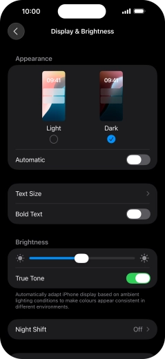 Press the indicator next to 