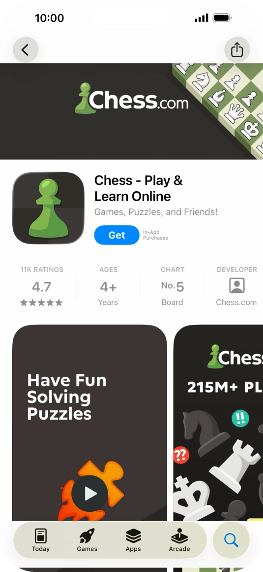 Press Get and follow the instructions on the screen to install the app.