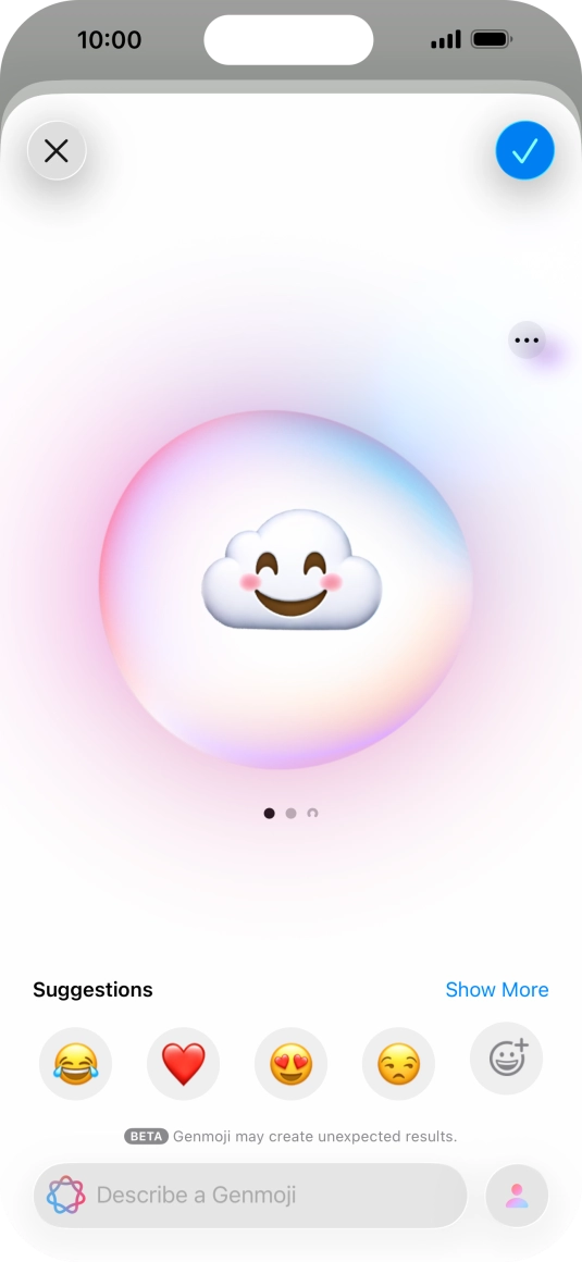 Slide your finger right or left on the screen to see the generated results.