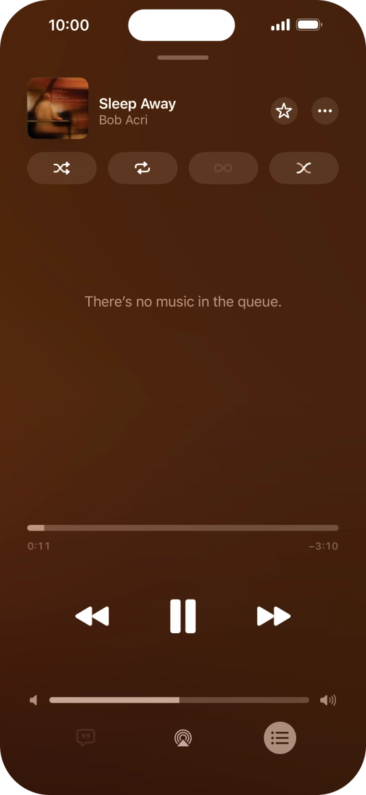 Press the shuffle icon to turn the function on or off.