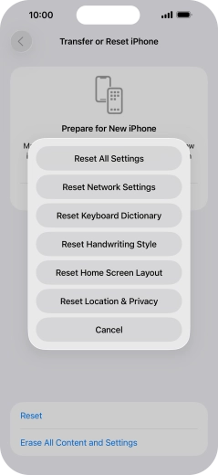Press Reset Network Settings.